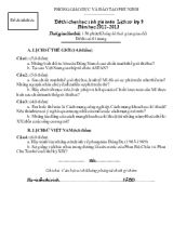 Đề thi chọn học sinh giỏi môn lịch sử lớp 9 năm học 2012- 2013 thời gian làm bài 150 phút